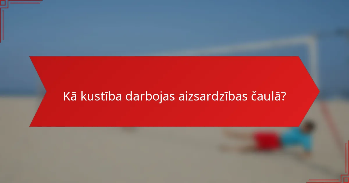 Kā kustība darbojas aizsardzības čaulā?